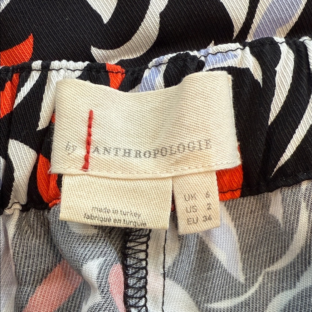 Anthropologie Black and White Floral Pants - Picture 2 of 3